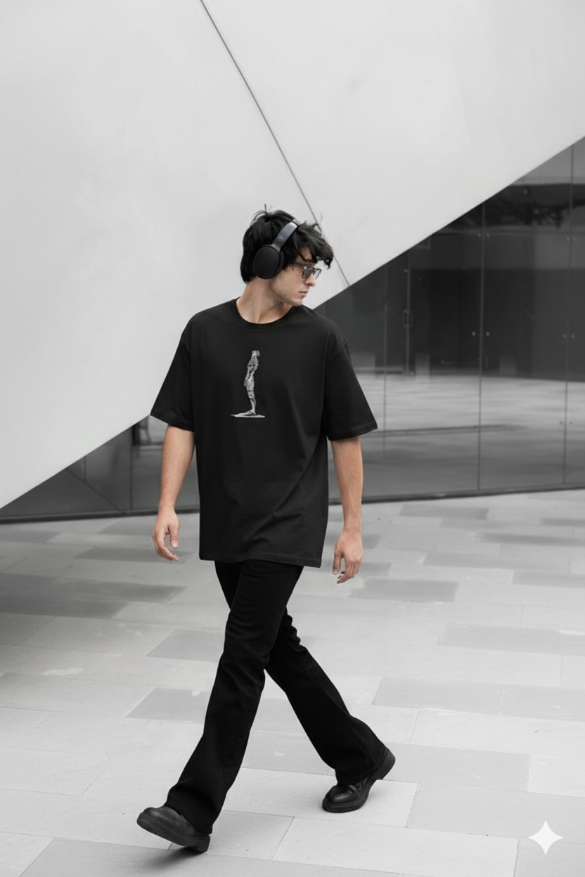 Minimal Silhouette Graphic T-Shirt for Men | Modern Streetwear