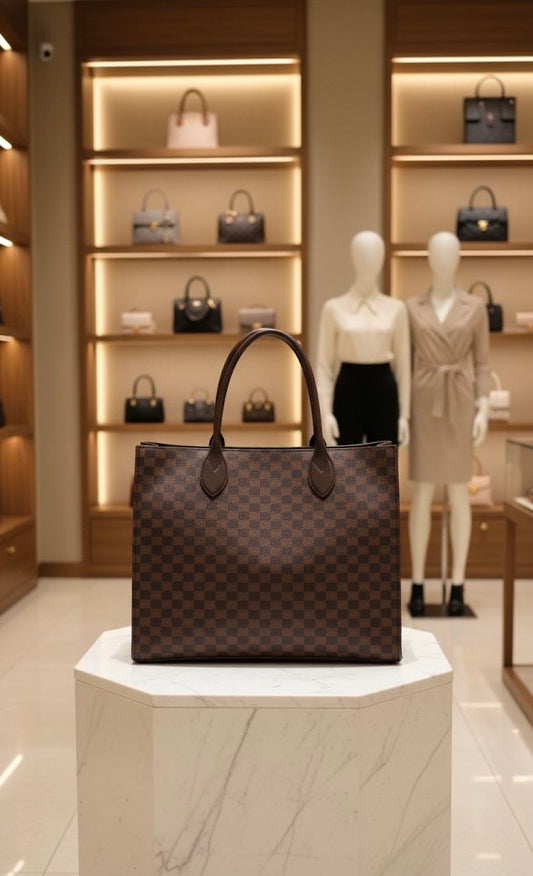 Louis Vuitton Neverfull GM Tote Bag – Damier Ébène Iconic Designer Tote